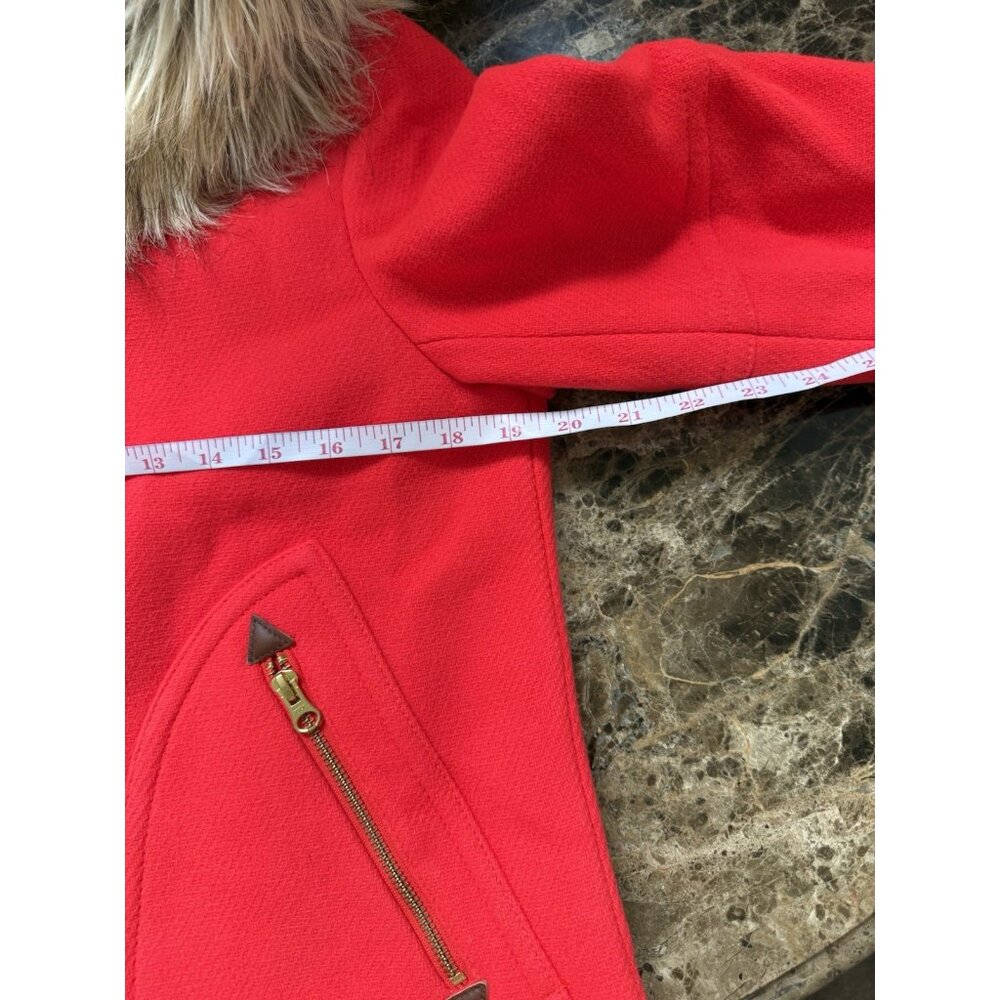 J Crew Women’s ChateauParka Bright  Magenta in Italian Stadium-Cloth Wool Sz 6 - Picture 6 of 12